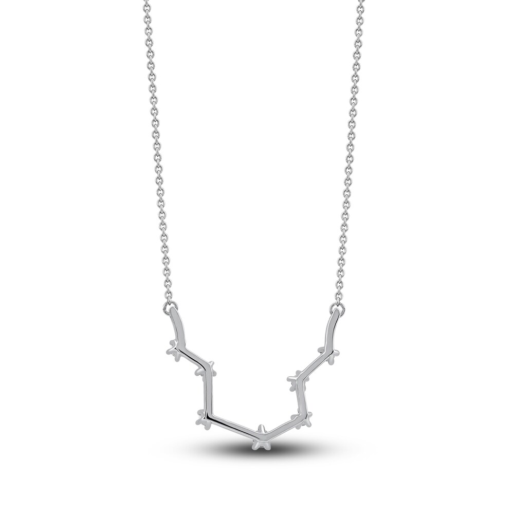 Diamond Aquarius Constellation Pendant Necklace 1/6 ct tw Round 14K White Gold euLZmvtm Diamond Aquarius Constellation Pendant Necklace 1/6 ct tw Round 14K White Gold euLZmvtm