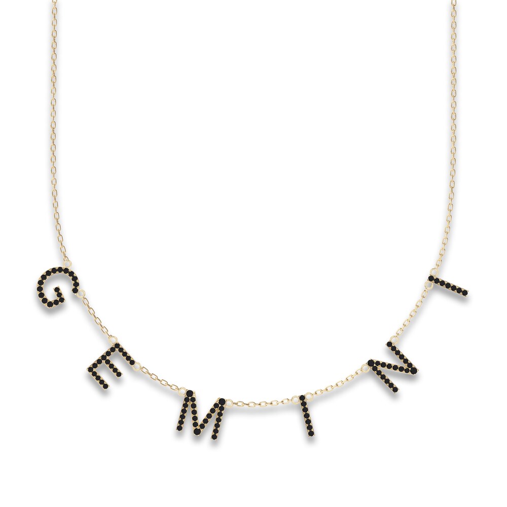 Juliette Maison Black Diamond Station Name Necklace 1-5/8 ct tw Round 10K Yellow Gold f66W0Z4z Juliette Maison Black Diamond Station Name Necklace 1-5/8 ct tw Round 10K Yellow Gold f66W0Z4z