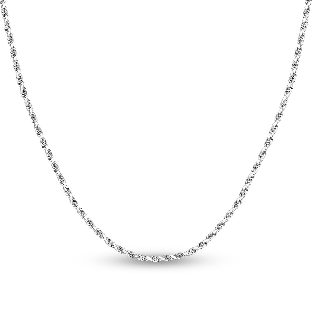 Diamond-Cut Rope Chain Necklace 14K White Gold 24" fPha3kwK Diamond-Cut Rope Chain Necklace 14K White Gold 24" fPha3kwK
