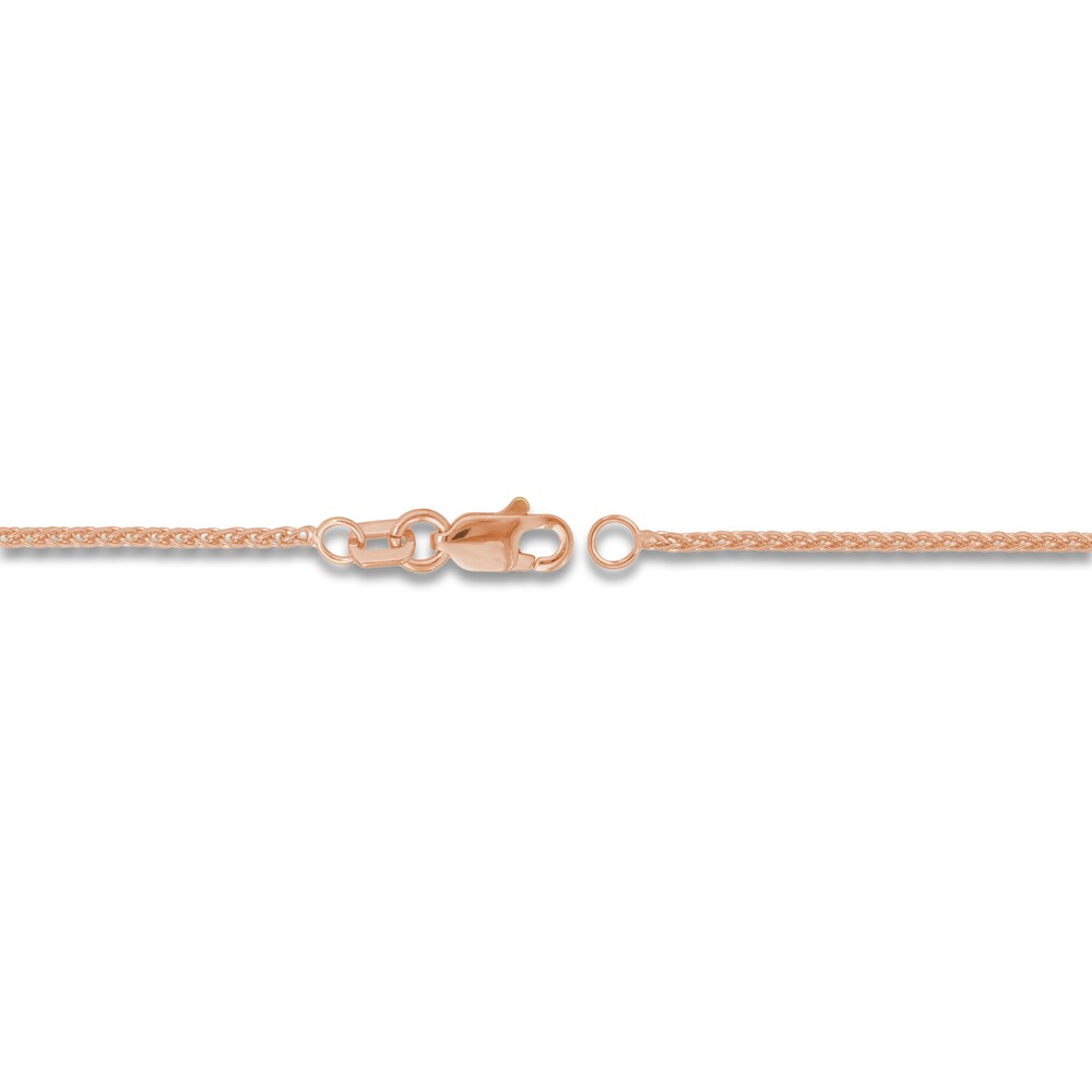 Round Wheat Chain Necklace 14K Rose Gold 16\" fgNHYxfT
