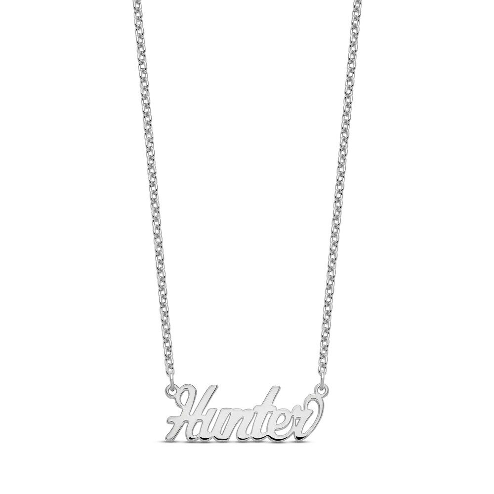 Polished Script Name Plate Necklace Sterling Silver fq1QiCW2 Polished Script Name Plate Necklace Sterling Silver fq1QiCW2