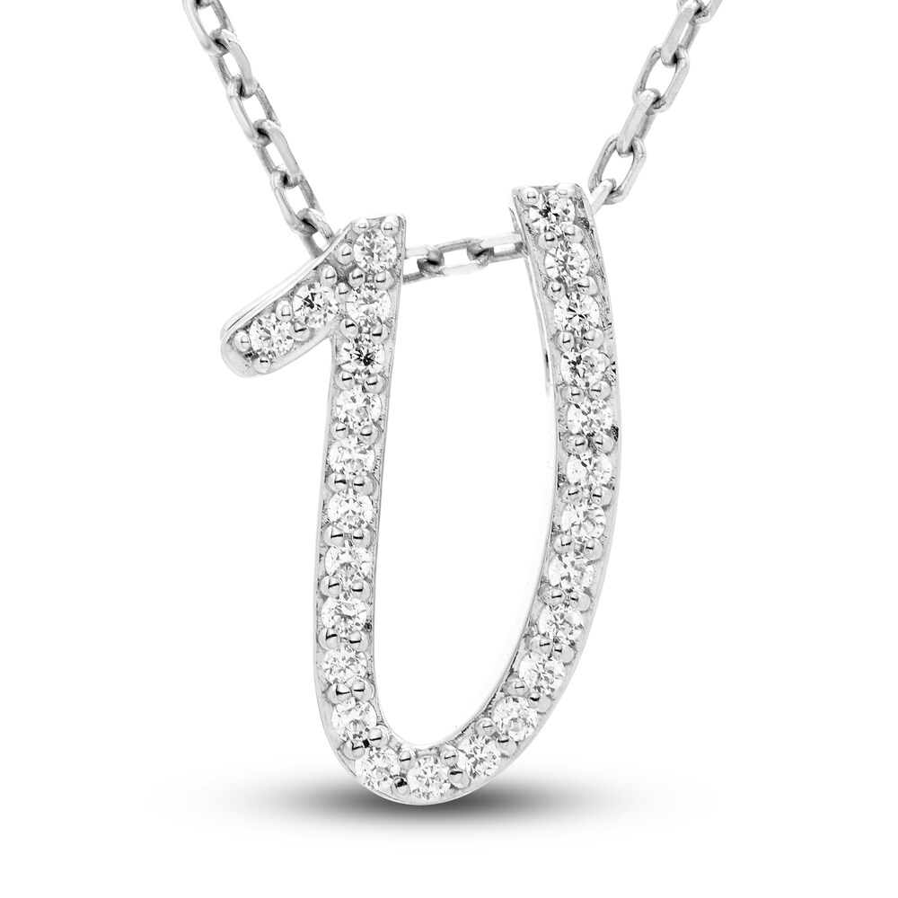 Diamond Initial V Pendant Necklace 1/10 ct tw Round 10K White Gold g1SdIXbb Diamond Initial V Pendant Necklace 1/10 ct tw Round 10K White Gold g1SdIXbb