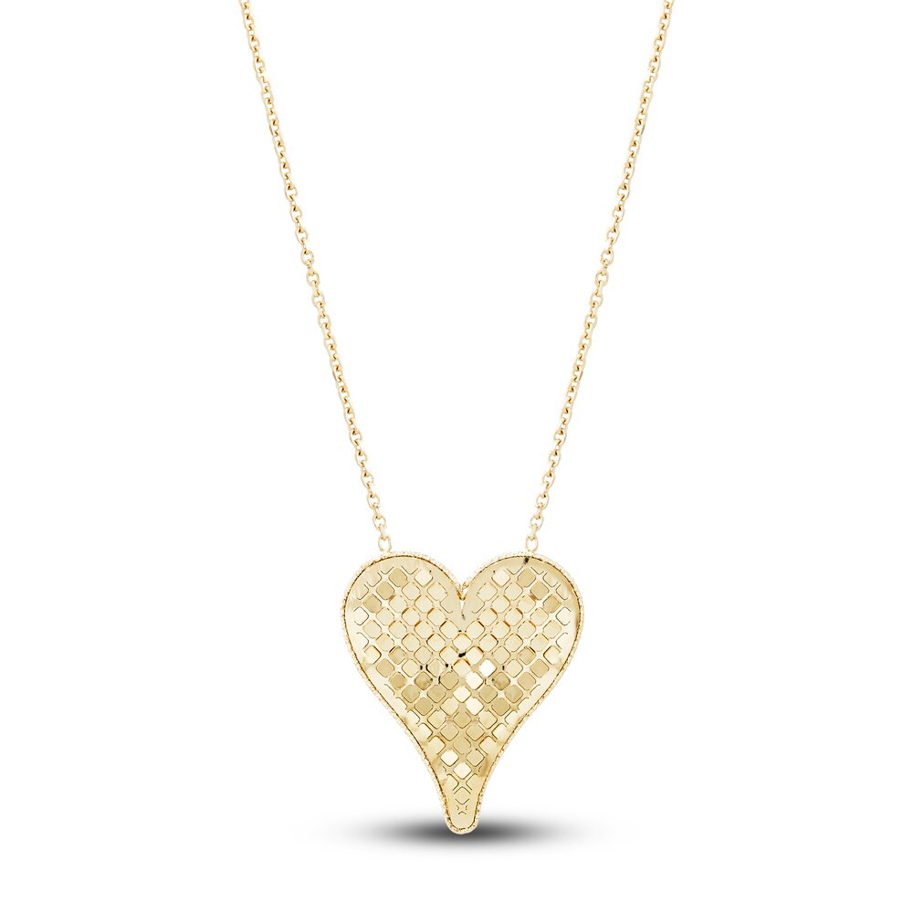 Italia D'Oro Heart Pendant Necklace 14K Yellow Gold 17.5" g1doxPGm Italia D'Oro Heart Pendant Necklace 14K Yellow Gold 17.5" g1doxPGm
