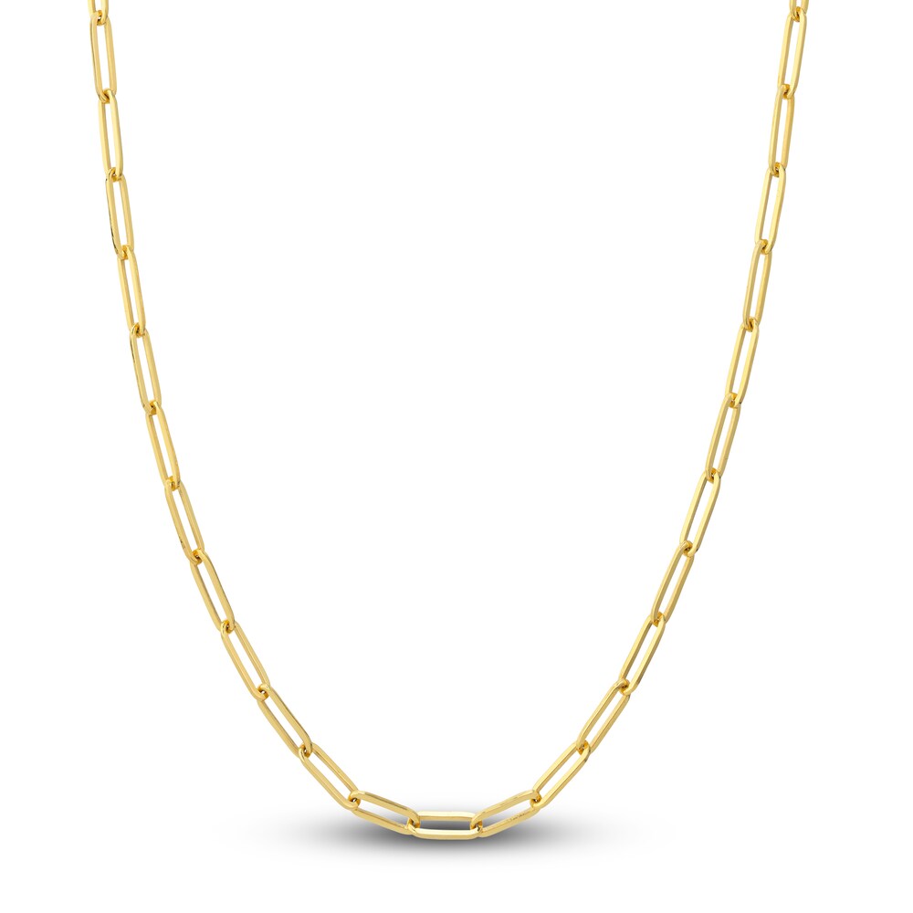Paper Clip Chain Necklace 18K Yellow Gold 20" 3.8mm g3wDKtal Paper Clip Chain Necklace 18K Yellow Gold 20" 3.8mm g3wDKtal