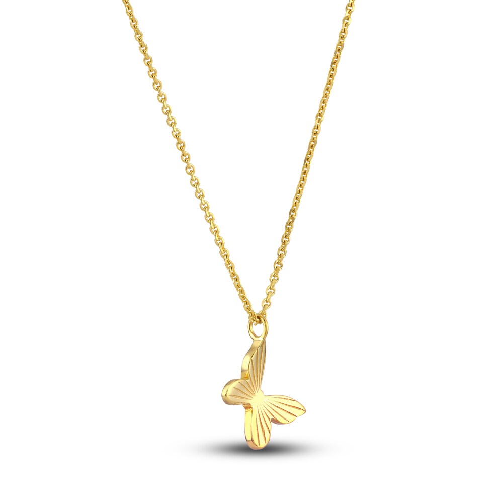 Butterfly Pendant Necklace 14K Yellow Gold 16\" g4Y52wQ8 Butterfly Pendant Necklace 14K Yellow Gold 16\" g4Y52wQ8