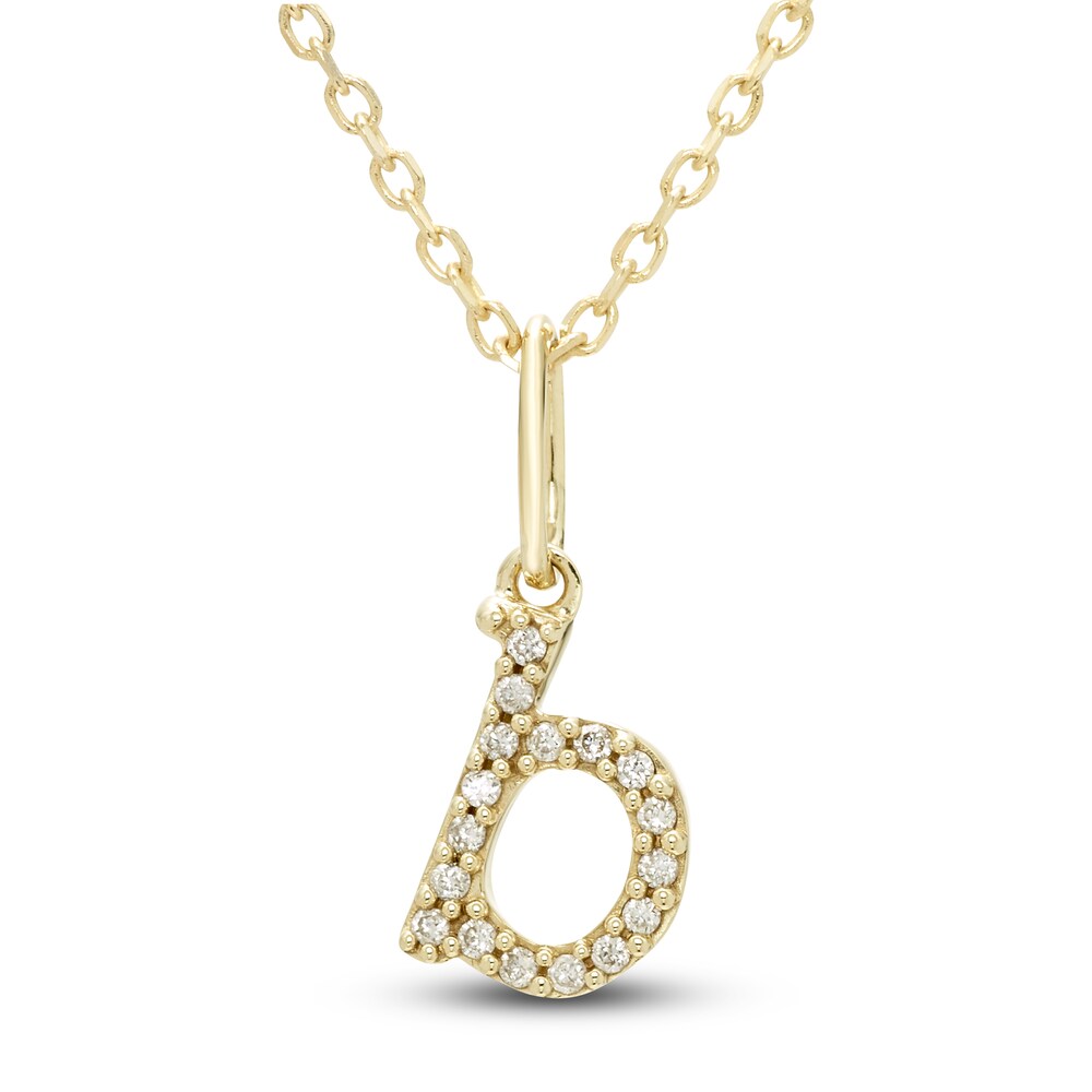 Diamond Initial B Pendant Necklace 1/20 ct tw Round 10K Yellow Gold 18" g4jmWkOl Diamond Initial B Pendant Necklace 1/20 ct tw Round 10K Yellow Gold 18" g4jmWkOl