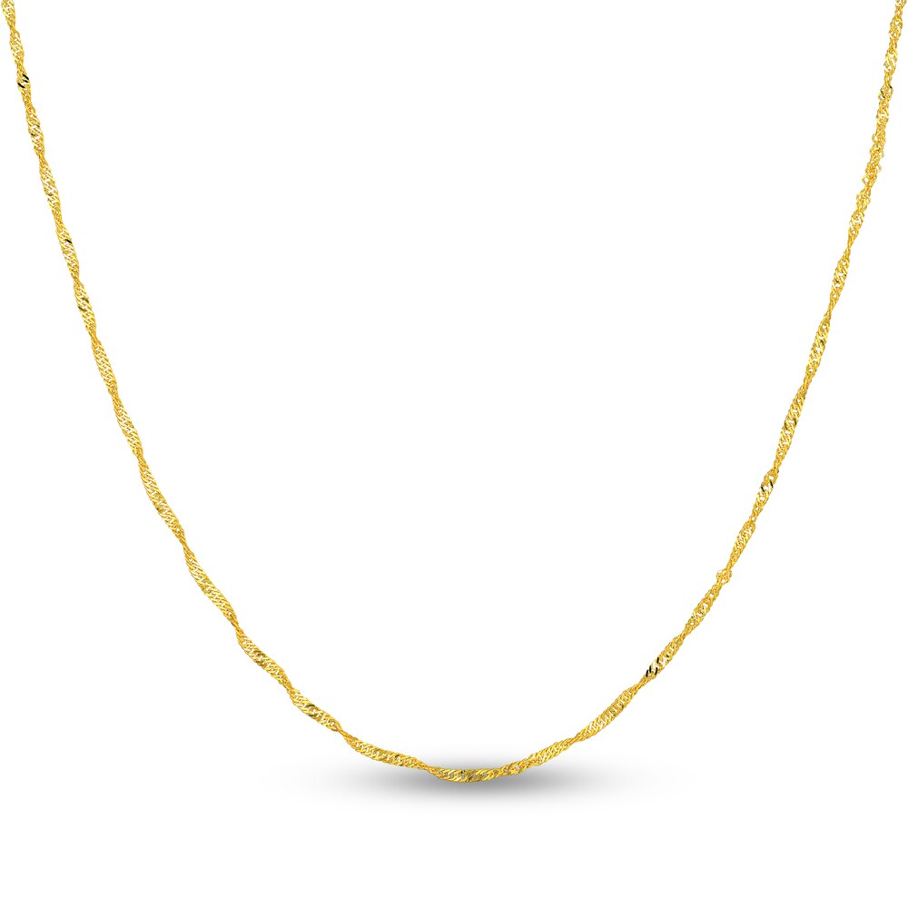 Singapore Chain Necklace 14K Yellow Gold 24" gLe9Iore Singapore Chain Necklace 14K Yellow Gold 24" gLe9Iore