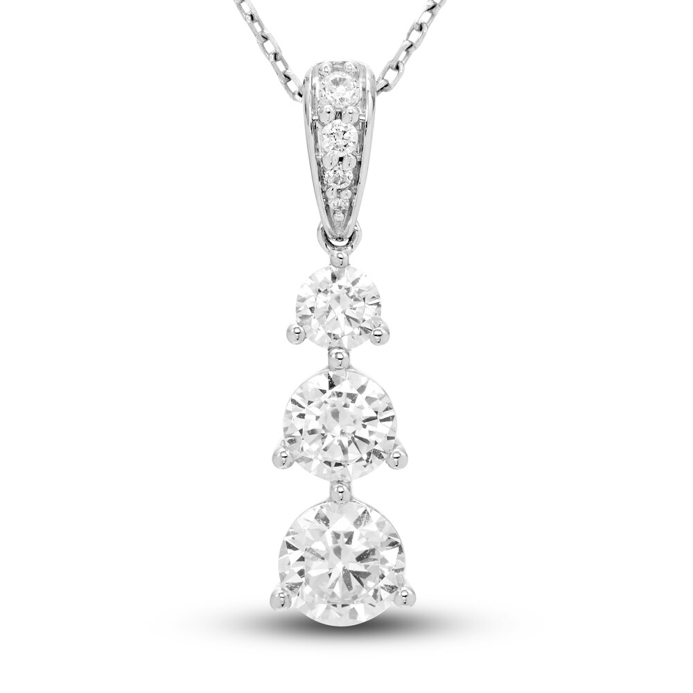Hearts Desire Diamond 3-Stone Necklace 2 ct tw Round 18K White Gold gQWW0Asj Hearts Desire Diamond 3-Stone Necklace 2 ct tw Round 18K White Gold gQWW0Asj