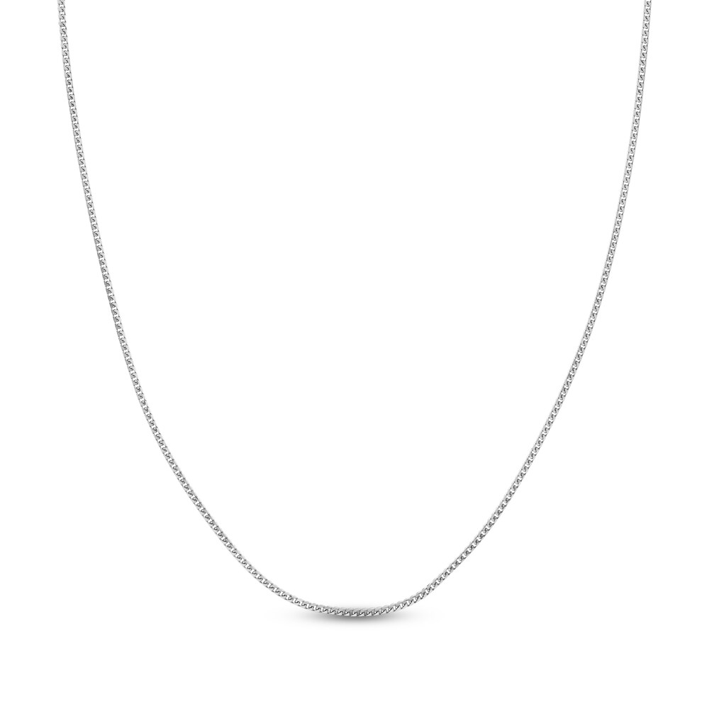 Figaro Chain Necklace 14K White Gold 24" gWt2bF0n