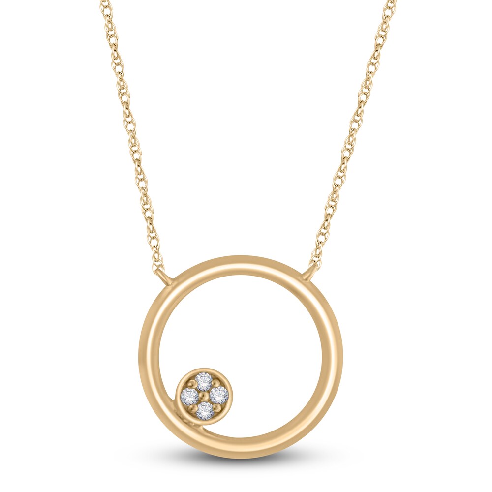 Circle Pendant Necklace Diamond Accents 10K Yellow Gold 18" gZRwv7Vu Circle Pendant Necklace Diamond Accents 10K Yellow Gold 18" gZRwv7Vu
