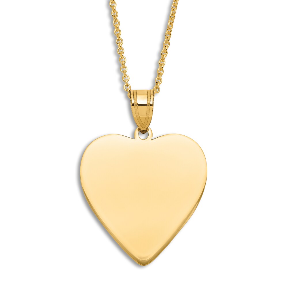Engravable Heart Necklace 14K Yellow Gold 16" to 18" Adjustable giQZNTpA Engravable Heart Necklace 14K Yellow Gold 16" to 18" Adjustable giQZNTpA
