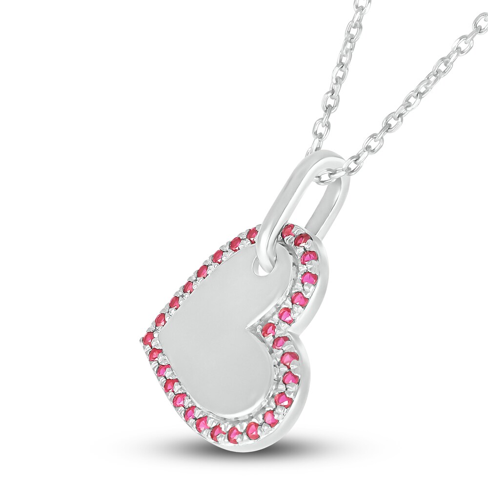 Lab-Created Ruby Heart Necklace Sterling Silver gx3lnSd9 Lab-Created Ruby Heart Necklace Sterling Silver gx3lnSd9