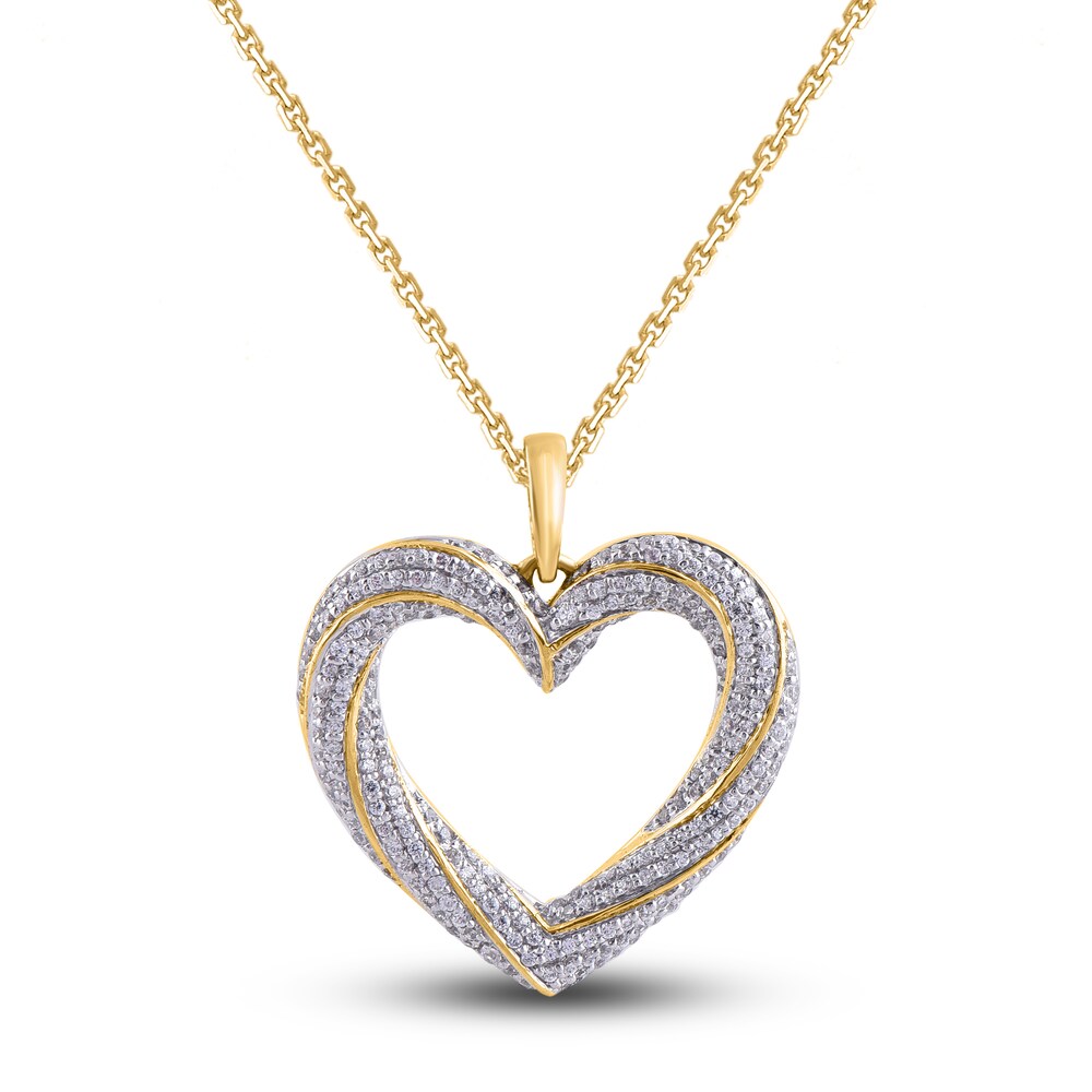 Diamond Heart Necklace 1/2 ct tw Round 14K Yellow Gold 18" h0WqF7CC Diamond Heart Necklace 1/2 ct tw Round 14K Yellow Gold 18" h0WqF7CC