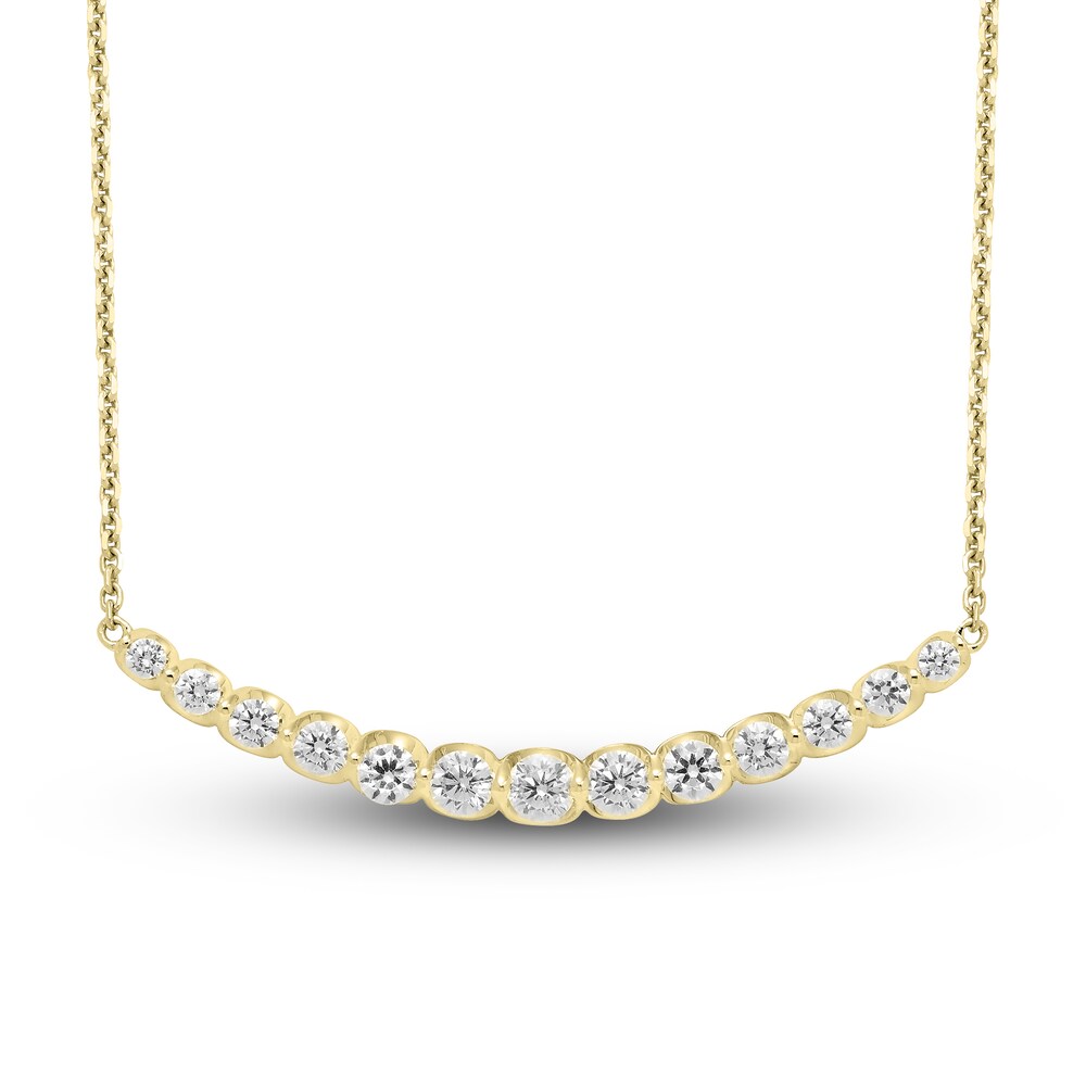 Hearts Desire Diamond Necklace 1-3/8 ct tw Round 18K Yellow Gold h4vbdzbe