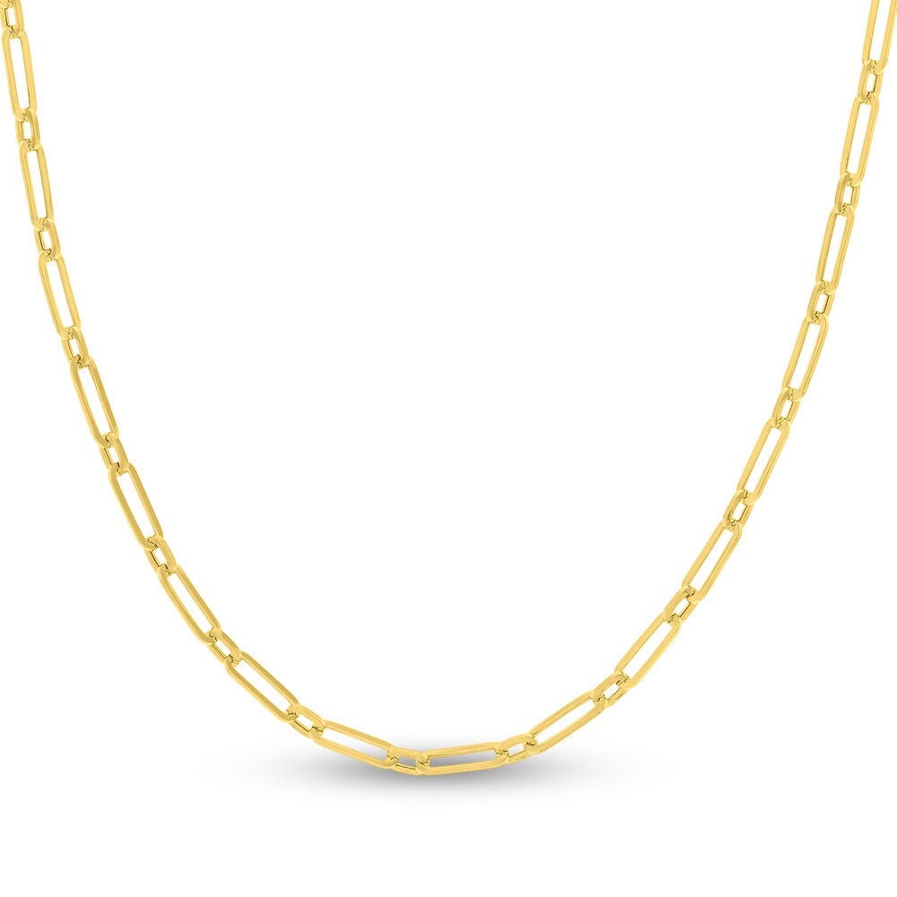 Paper Clip Chain Necklace 14K Yellow Gold 18" hBLcrC5G Paper Clip Chain Necklace 14K Yellow Gold 18" hBLcrC5G