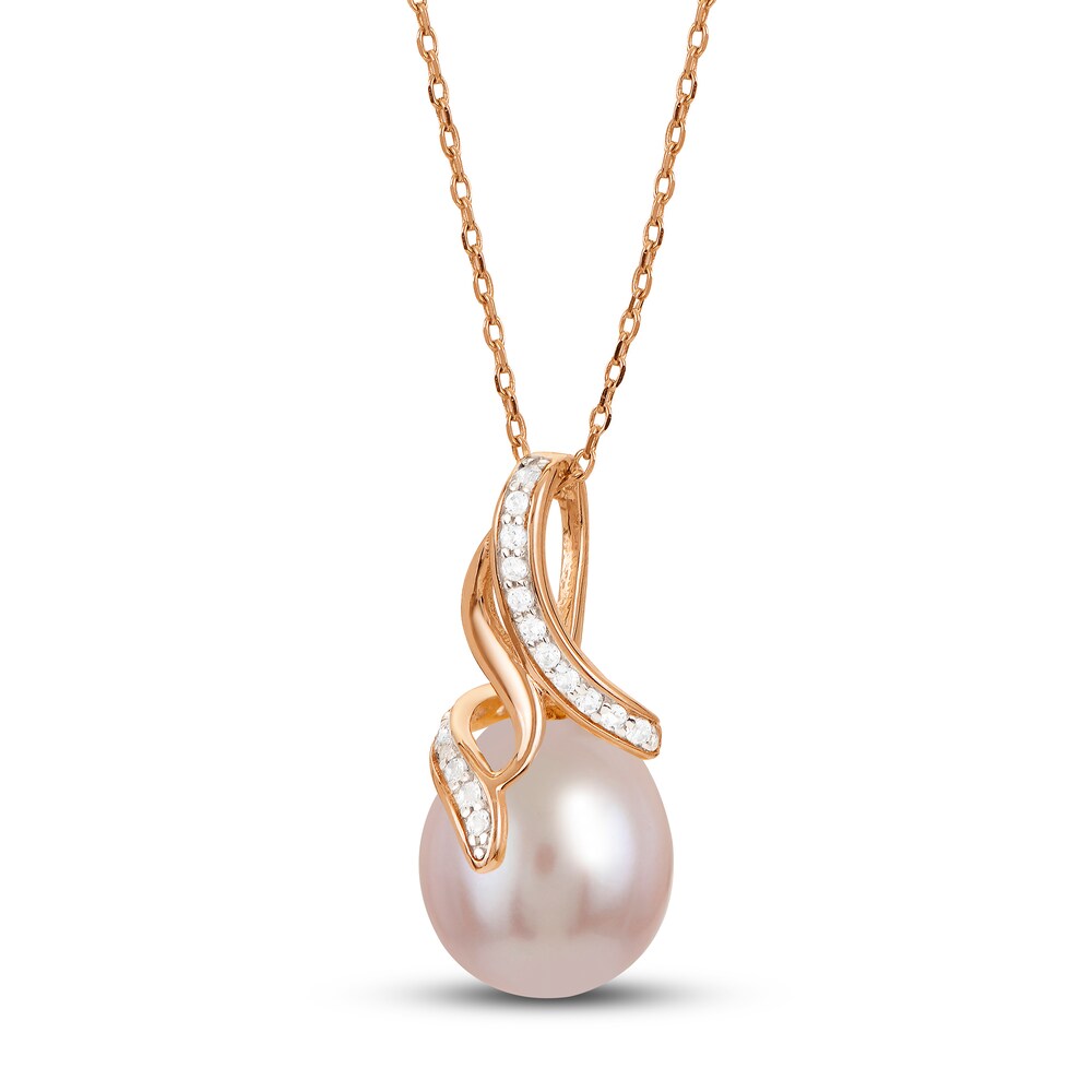 Cultured Pearl/Natural Topaz Necklace 10K Rose Gold hCmdkJbZ Cultured Pearl/Natural Topaz Necklace 10K Rose Gold hCmdkJbZ