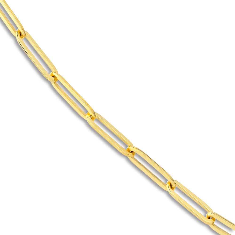 Paper Clip Chain Necklace 18K Yellow Gold 18\" 3.8mm hH46GDVo Paper Clip Chain Necklace 18K Yellow Gold 18\" 3.8mm hH46GDVo