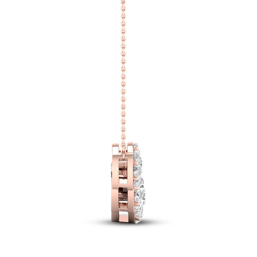 Diamond Necklace 1 1/2 ct tw Round 14K Rose Gold hMMMFGI4 Diamond Necklace 1 1/2 ct tw Round 14K Rose Gold hMMMFGI4