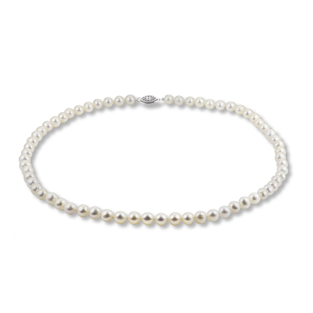 Cultured Freshwater Pearl Necklace Sterling Silver 18" hahkSzMz Cultured Freshwater Pearl Necklace Sterling Silver 18" hahkSzMz