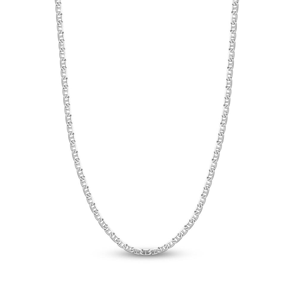 Mariner Chain Necklace 14K White Gold 18" iHyrNVKm Mariner Chain Necklace 14K White Gold 18" iHyrNVKm