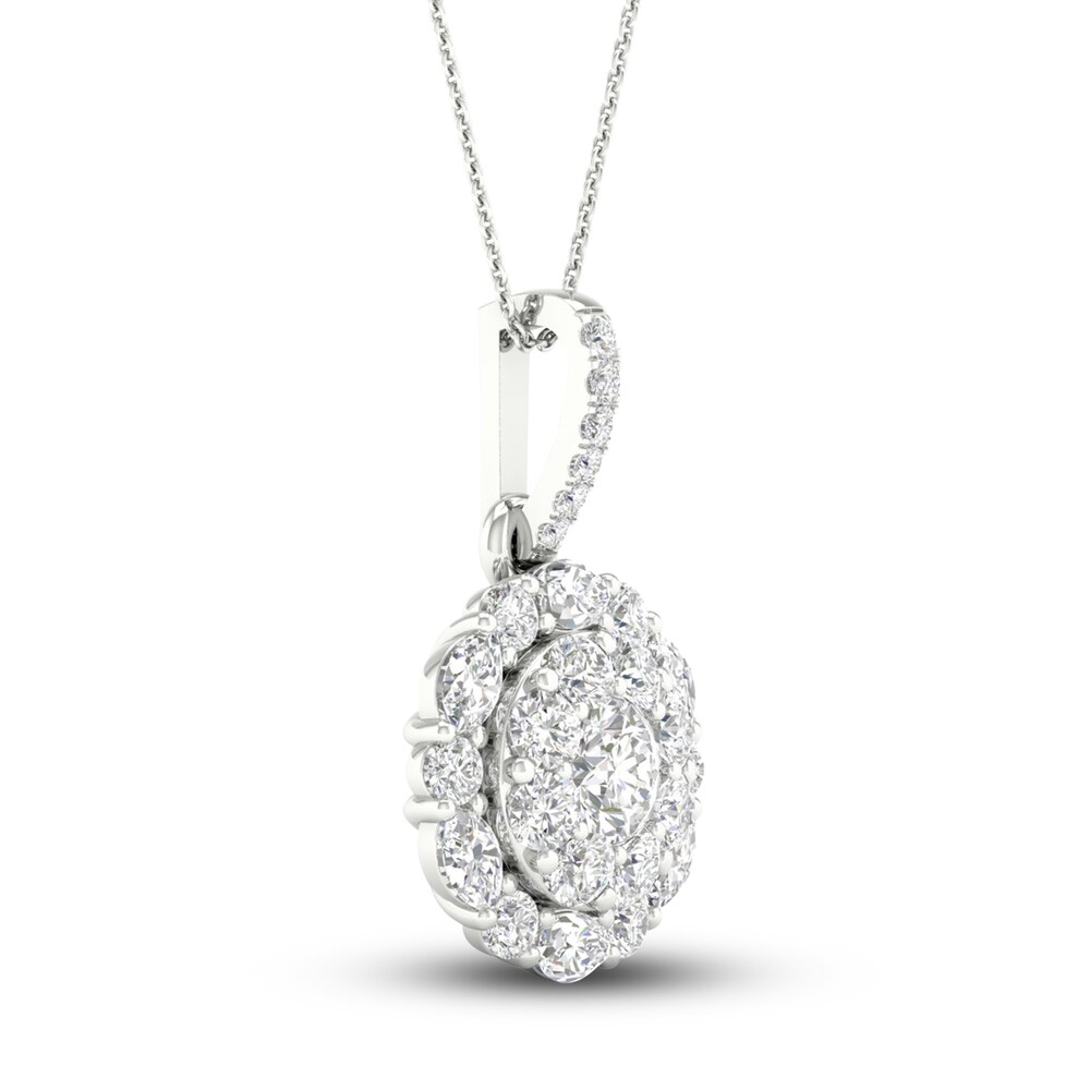 Diamond Pendant Necklace 1-1/4 ct tw Round/Marquise 14K White Gold iKNnY2PS Diamond Pendant Necklace 1-1/4 ct tw Round/Marquise 14K White Gold iKNnY2PS