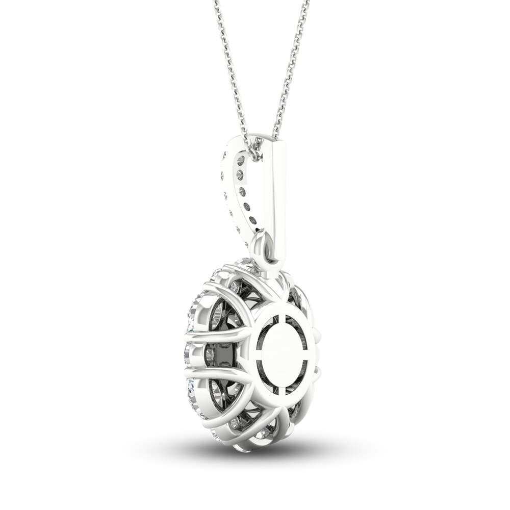 Diamond Pendant Necklace 1-1/4 ct tw Round/Marquise 14K White Gold iKNnY2PS Diamond Pendant Necklace 1-1/4 ct tw Round/Marquise 14K White Gold iKNnY2PS