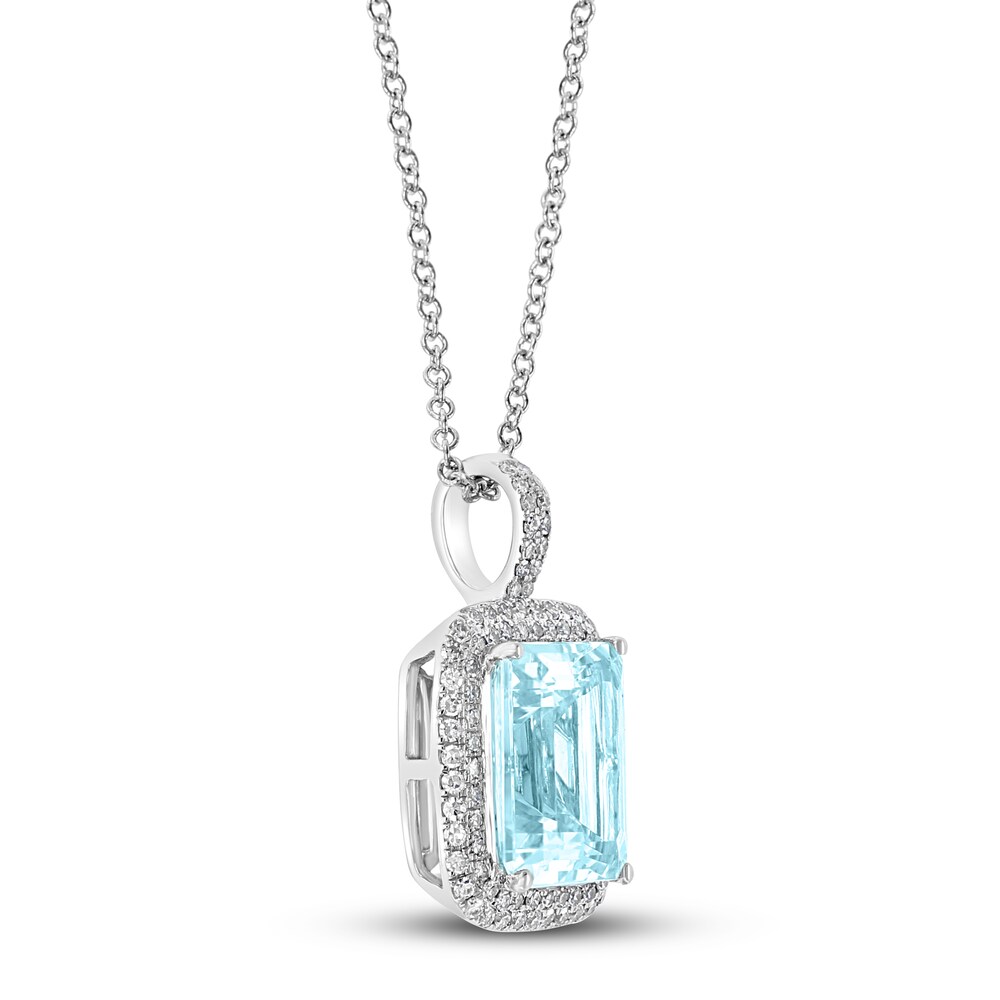 Effy Natural Aquamarine Necklace 1/4 ct tw Diamonds 14K White Gold iOBTdh3n Effy Natural Aquamarine Necklace 1/4 ct tw Diamonds 14K White Gold iOBTdh3n