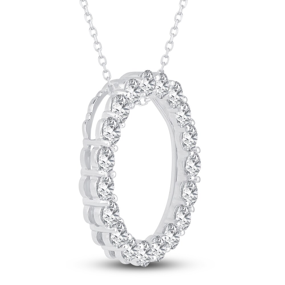 Diamond Circle Pendant Necklace 2 ct tw Round 14K White Gold 18\" iYqj7ZsW Diamond Circle Pendant Necklace 2 ct tw Round 14K White Gold 18\" iYqj7ZsW