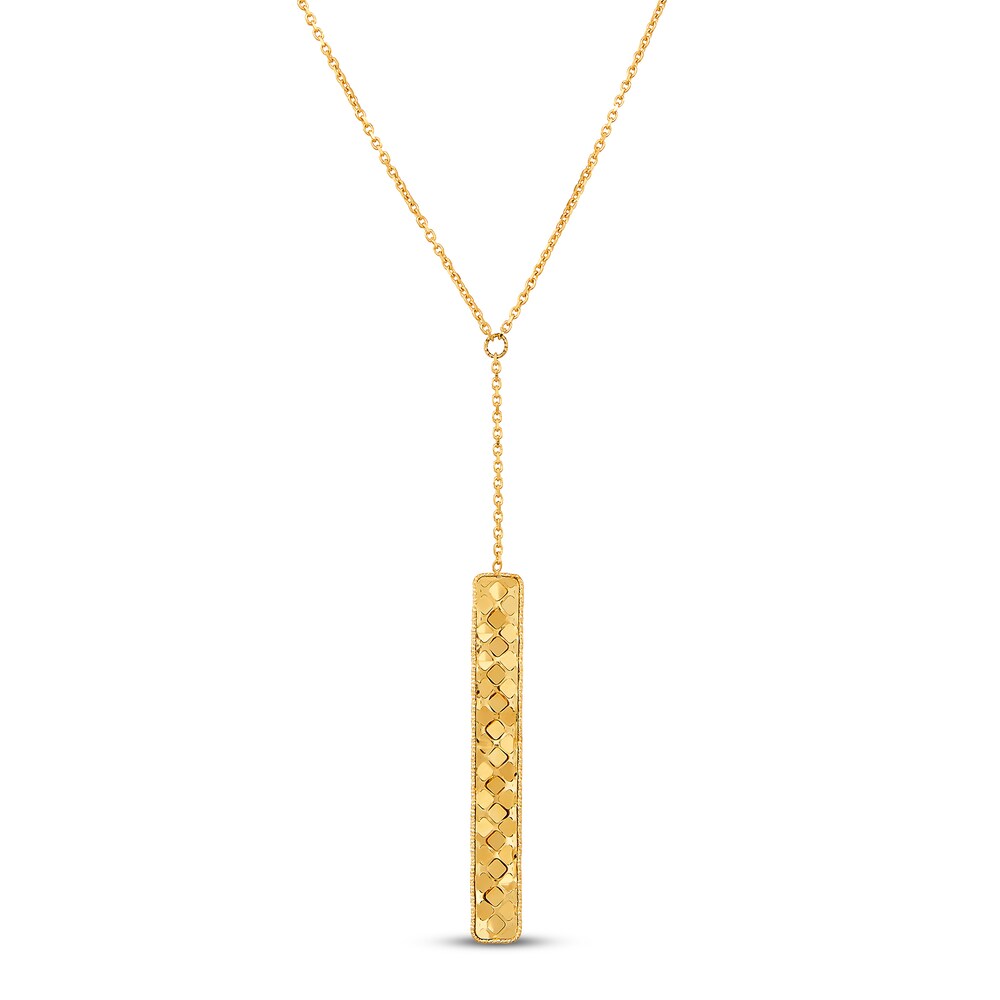 Italia D'Oro Rectangle Bar Necklace 14K Yellow Gold iamJCkfo Italia D'Oro Rectangle Bar Necklace 14K Yellow Gold iamJCkfo