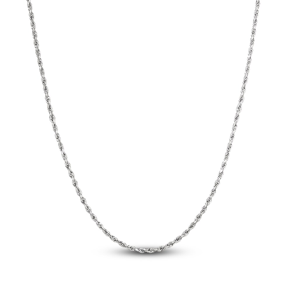 Solid Glitter Rope Necklace 14K White Gold 18" ieTogNob Solid Glitter Rope Necklace 14K White Gold 18" ieTogNob