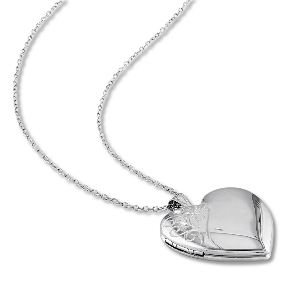 Heart Swirl Locket Necklace Sterling Silver ikYHPuzB Heart Swirl Locket Necklace Sterling Silver ikYHPuzB