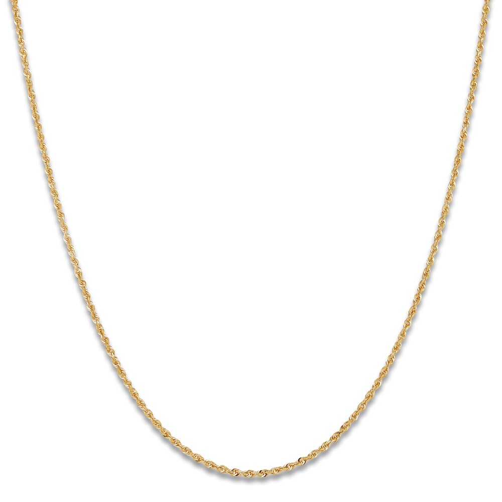 Solid Glitter Rope Necklace 14K Yellow Gold 18" 1.8mm iuaedD4S