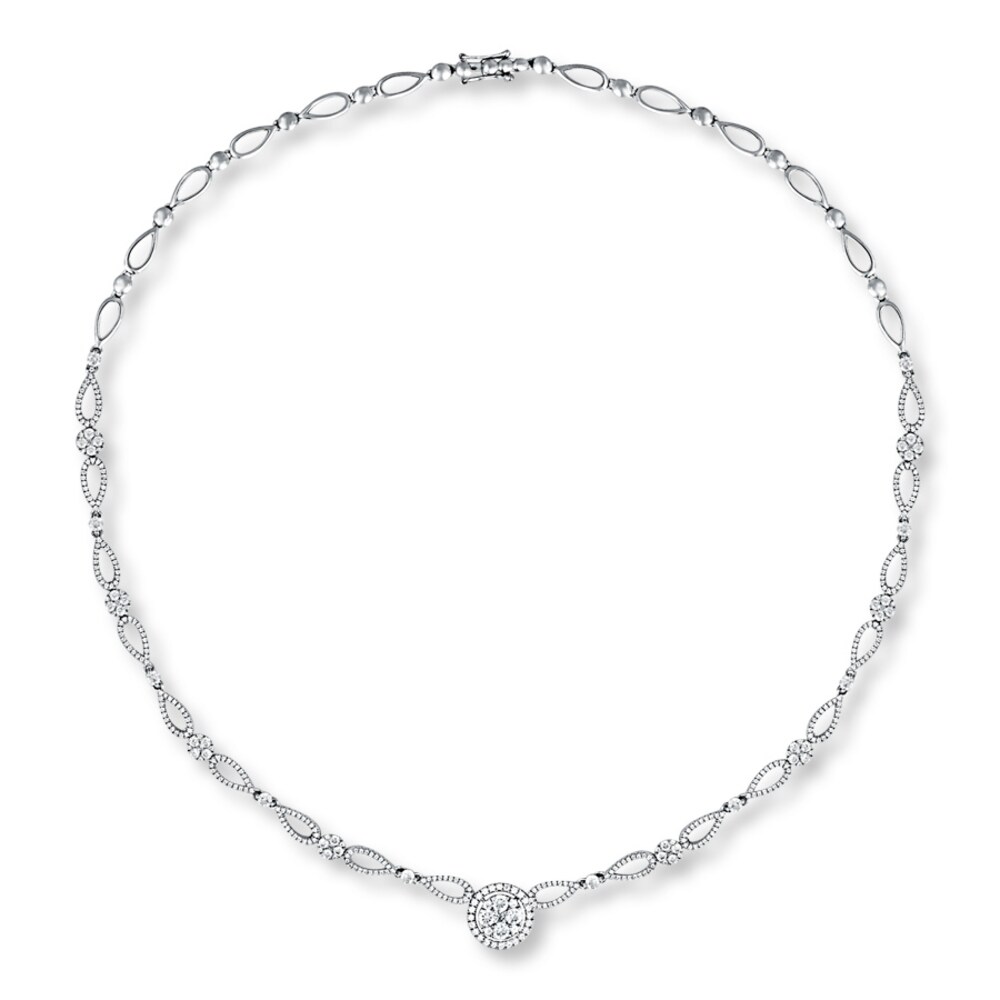 Diamond Necklace 3-1/2 ct tw Round-cut 14K White Gold j6AyR5xC Diamond Necklace 3-1/2 ct tw Round-cut 14K White Gold j6AyR5xC