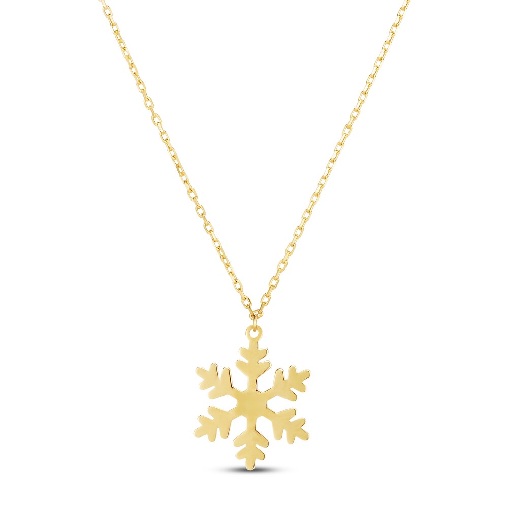 Snowflake Pendant Necklace 14K Yellow Gold j7k1PYHy