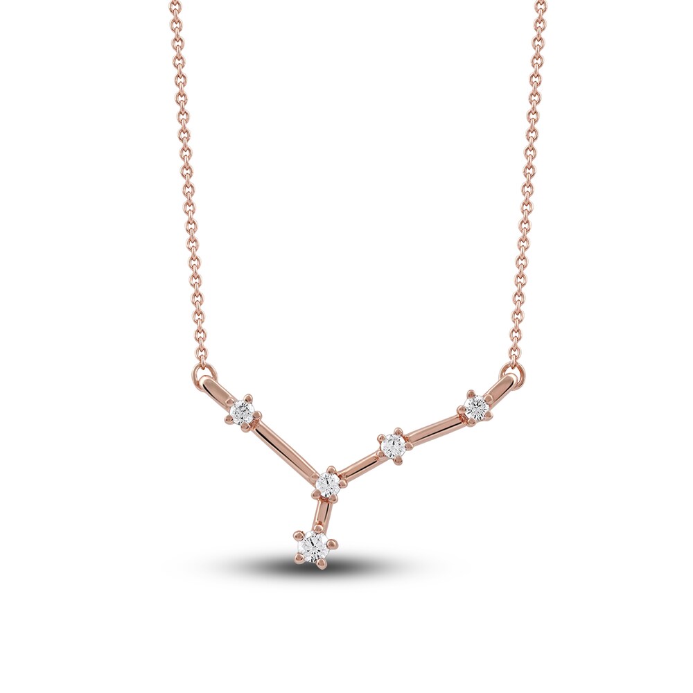 Diamond Cancer Constellation Pendant Necklace 1/6 ct tw Round 14K Rose Gold j9wgcTe0 Diamond Cancer Constellation Pendant Necklace 1/6 ct tw Round 14K Rose Gold j9wgcTe0
