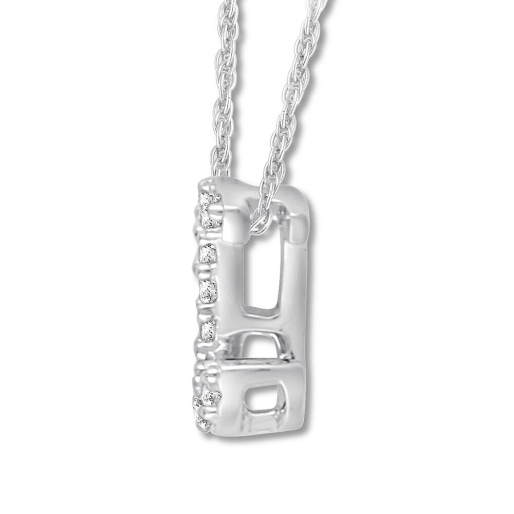Diamond Initial J Necklace 1/20 ct tw Round-cut 10K White Gold jBM3lBBw Diamond Initial J Necklace 1/20 ct tw Round-cut 10K White Gold jBM3lBBw