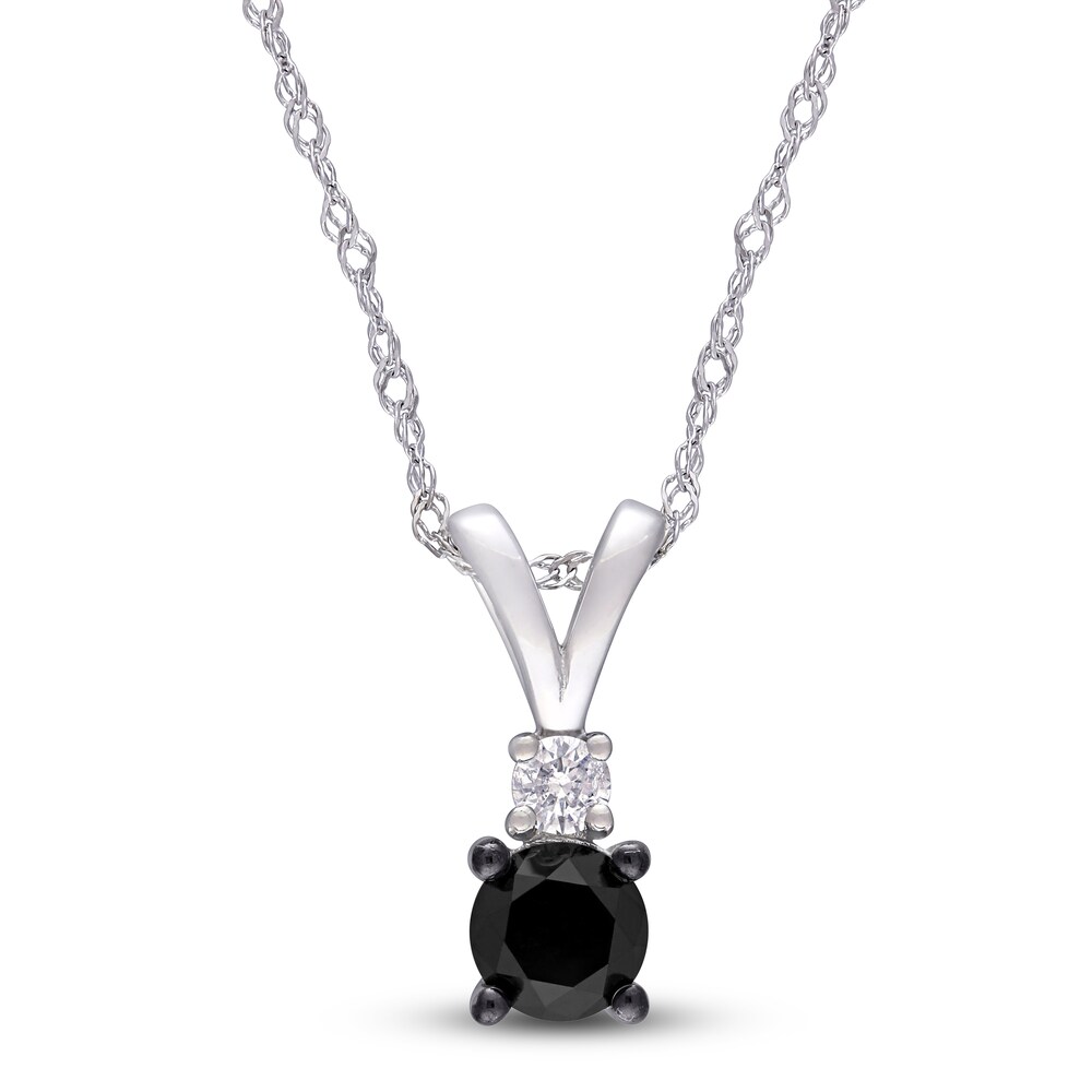 Black & White Diamond Necklace 1/2 ct tw Round 10K White Gold 17" k07dNX8k Black & White Diamond Necklace 1/2 ct tw Round 10K White Gold 17" k07dNX8k