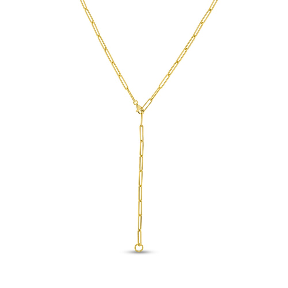 Paperclip Y Necklace 14K Yellow Gold 24" k4tJEjMp