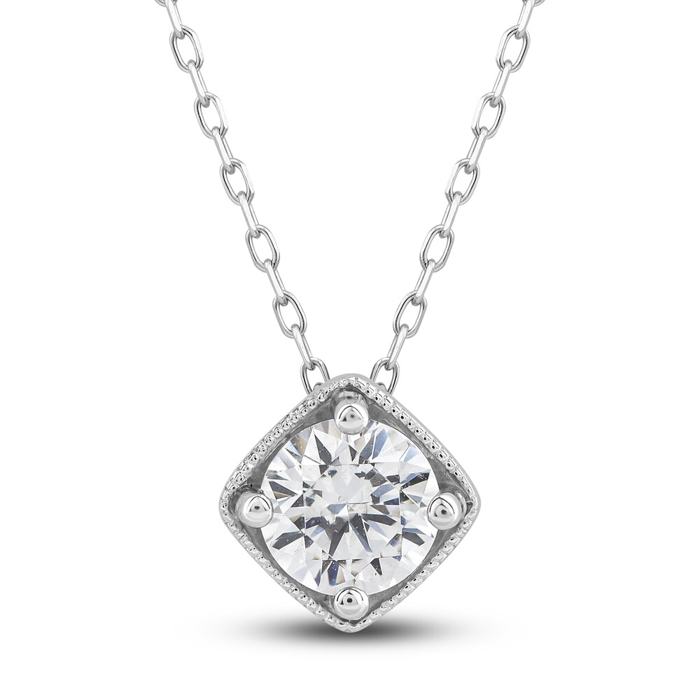 Diamond Pendant Necklace 1 ct tw Round 10K White Gold 18\" k5ZgncfE Diamond Pendant Necklace 1 ct tw Round 10K White Gold 18\" k5ZgncfE