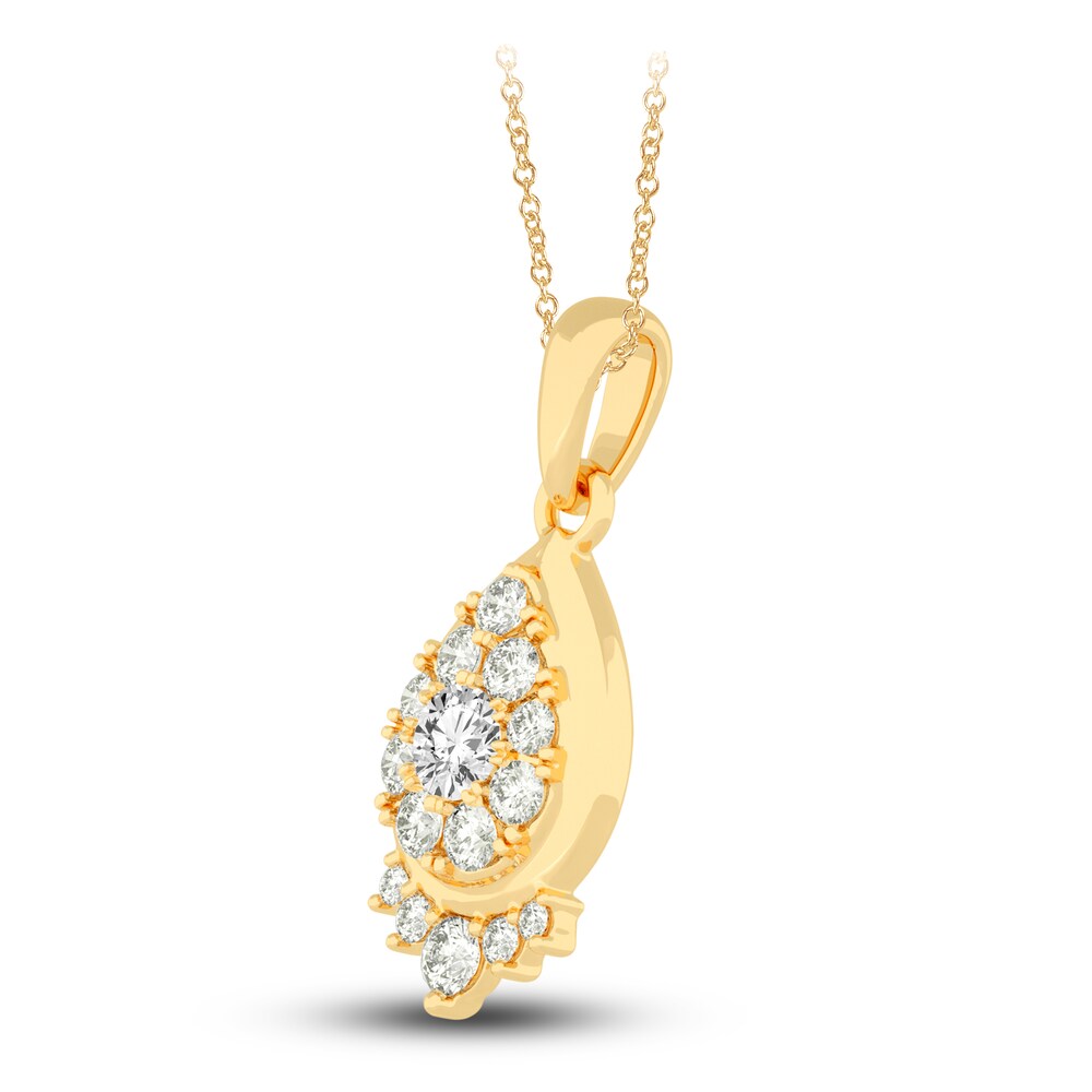 Diamond Pendant Necklace 1/2 ct tw Round 14K Yellow Gold 18\" k7CGrqPZ Diamond Pendant Necklace 1/2 ct tw Round 14K Yellow Gold 18\" k7CGrqPZ