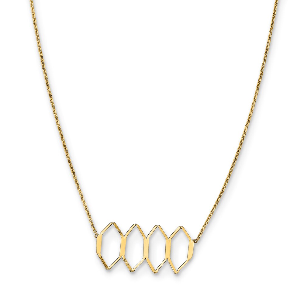 Polished Fancy Link Necklace 14K Yellow Gold 16" k9AHwD4M Polished Fancy Link Necklace 14K Yellow Gold 16" k9AHwD4M