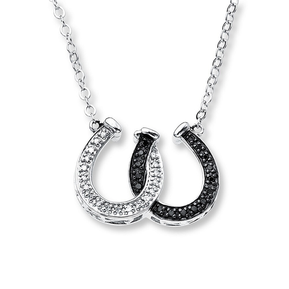 Horseshoe Necklace 1/8 ct tw Diamonds Sterling Silver kBeCMyg5 Horseshoe Necklace 1/8 ct tw Diamonds Sterling Silver kBeCMyg5