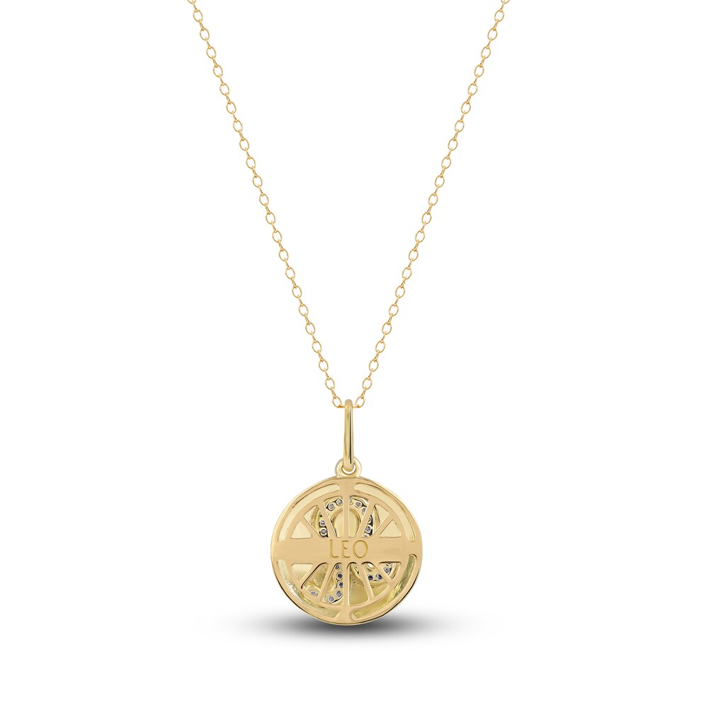 Diamond Leo Zodiac Pendant Necklace 1/10 ct tw Round 14K Yellow Gold kEMXDMdg Diamond Leo Zodiac Pendant Necklace 1/10 ct tw Round 14K Yellow Gold kEMXDMdg