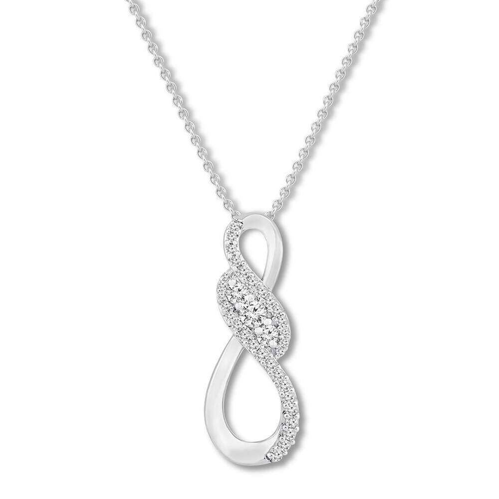 Diamond Swirl Necklace 1/4 ct tw Diamonds 10K White Gold Adj. kEywgLPI Diamond Swirl Necklace 1/4 ct tw Diamonds 10K White Gold Adj. kEywgLPI