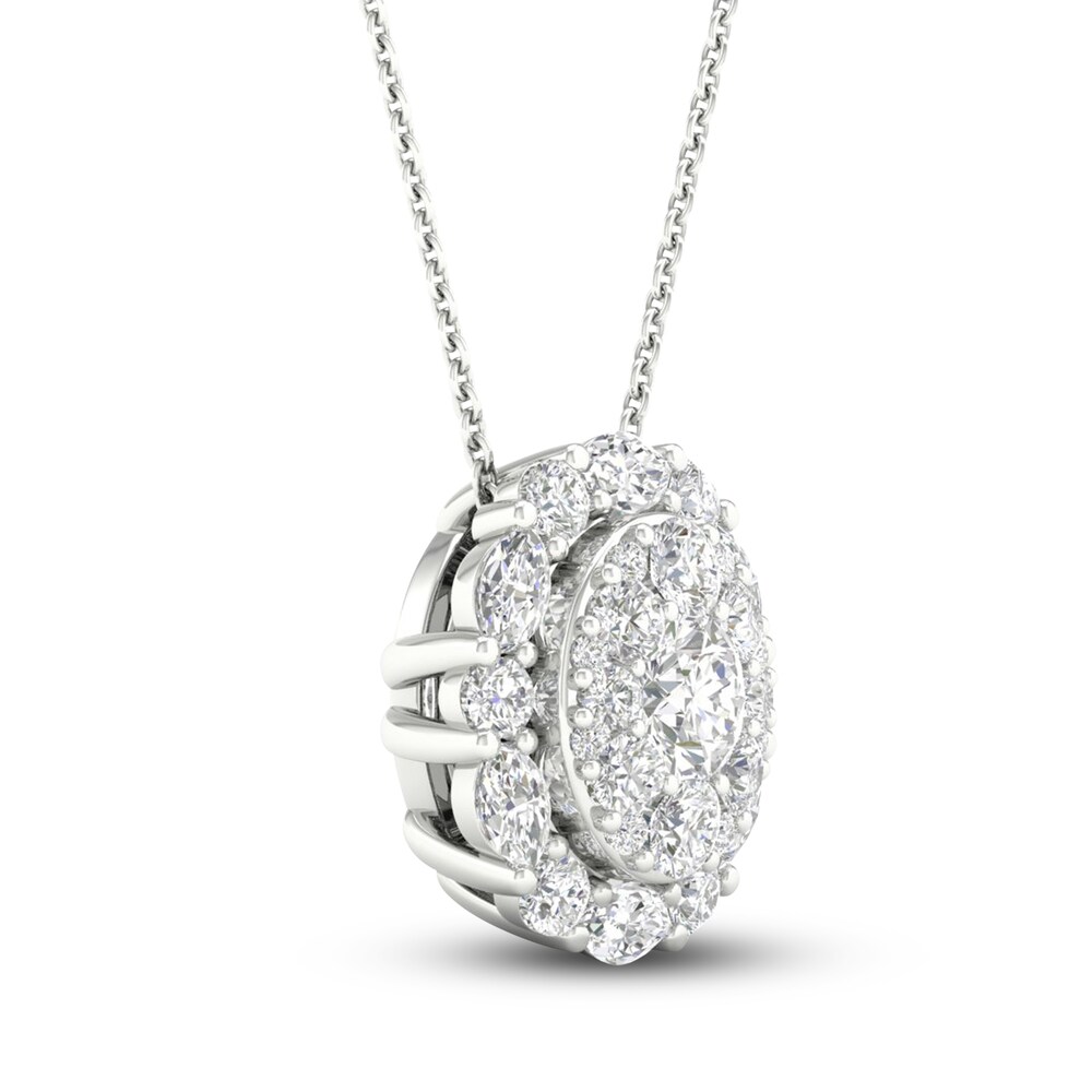 Diamond Pendant Necklace 3/4 ct tw Marquise/Round 14K White Gold kJWEPnWB Diamond Pendant Necklace 3/4 ct tw Marquise/Round 14K White Gold kJWEPnWB