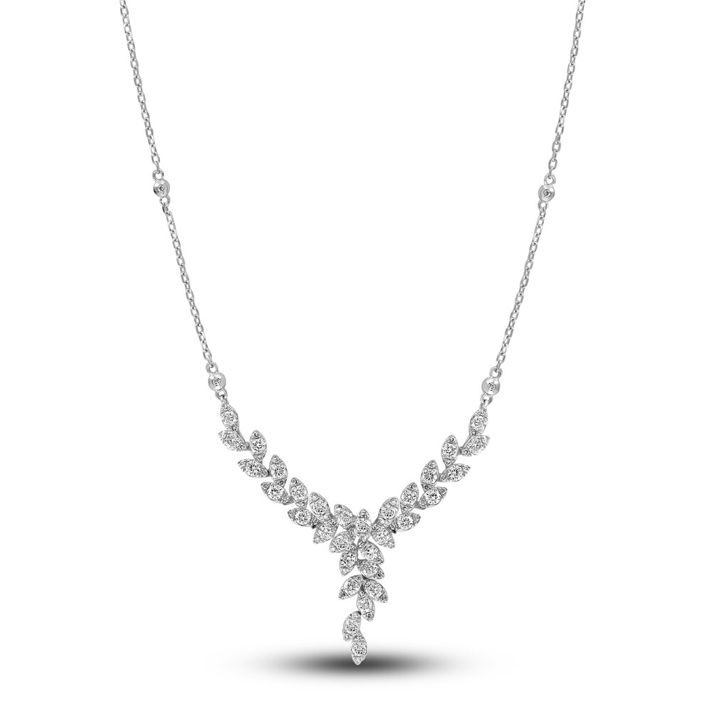 LALI Jewels Diamond Necklace 1-1/2 ct tw Round 14K White Gold 18" kMpr7Sgy LALI Jewels Diamond Necklace 1-1/2 ct tw Round 14K White Gold 18" kMpr7Sgy