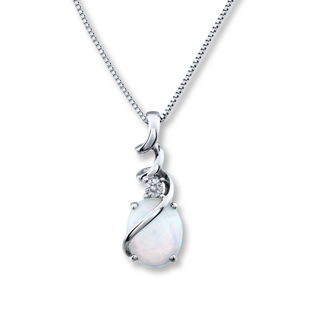 Lab-Created Opal Necklace Diamond Accent Sterling Silver kP2VGV1i Lab-Created Opal Necklace Diamond Accent Sterling Silver kP2VGV1i