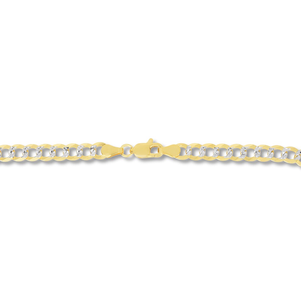 Two-Tone Curb Chain Necklace 14K Yellow Gold 24\" kQuHliT1 Two-Tone Curb Chain Necklace 14K Yellow Gold 24\" kQuHliT1