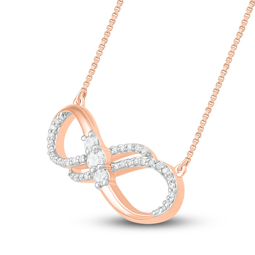 Diamond Infinity Necklace 1/6 ct tw Round 10K Rose Gold kTKL1dYv Diamond Infinity Necklace 1/6 ct tw Round 10K Rose Gold kTKL1dYv