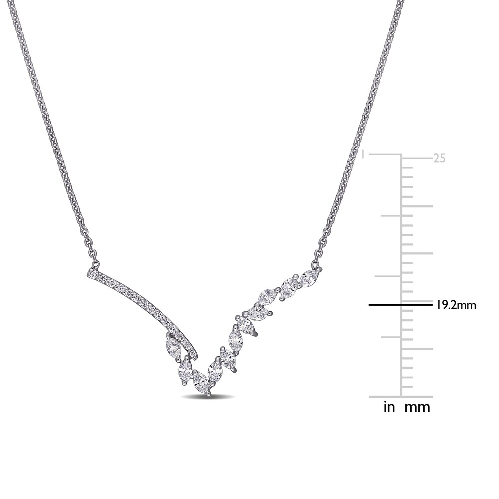 Diamond Necklace 1/2 ct tw Marquise/Round 14K White Gold 17\" kf0A1eh2 Diamond Necklace 1/2 ct tw Marquise/Round 14K White Gold 17\" kf0A1eh2